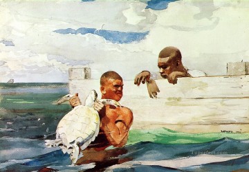 亀の池のリアリズム海洋画家ウィンスロー・ホーマー Oil Paintings